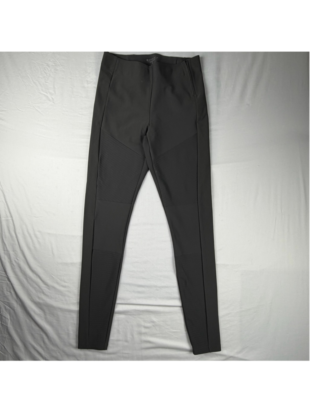 Athleta Madison Moto Tight Leggings 4 Tall Gray High Rise Zip Pants Yoga Ankle